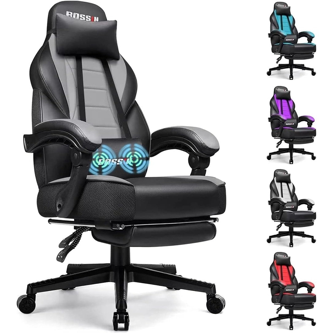 Sedia da gioco BOSSIN Racing Style, sedia da gioco alta e robusta da 300 libbre, sedia per computer con schienale alto