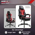 Sedia da gioco BOSSIN Racing Style, sedia da gioco alta e robusta da 300 libbre, sedia per computer con schienale alto