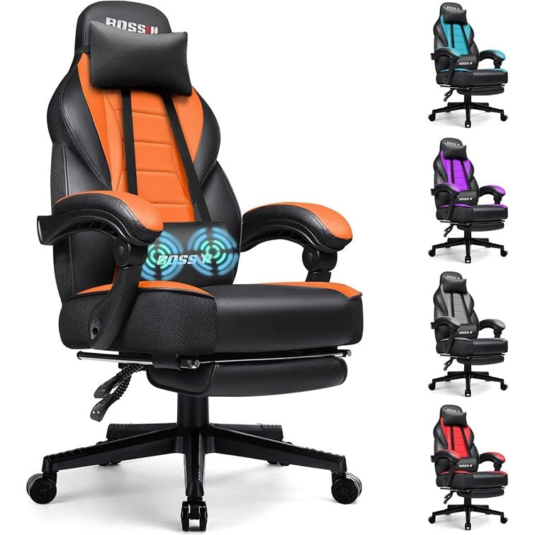 Sedia da gioco BOSSIN Racing Style, sedia da gioco alta e robusta da 300 libbre, sedia per computer con schienale alto