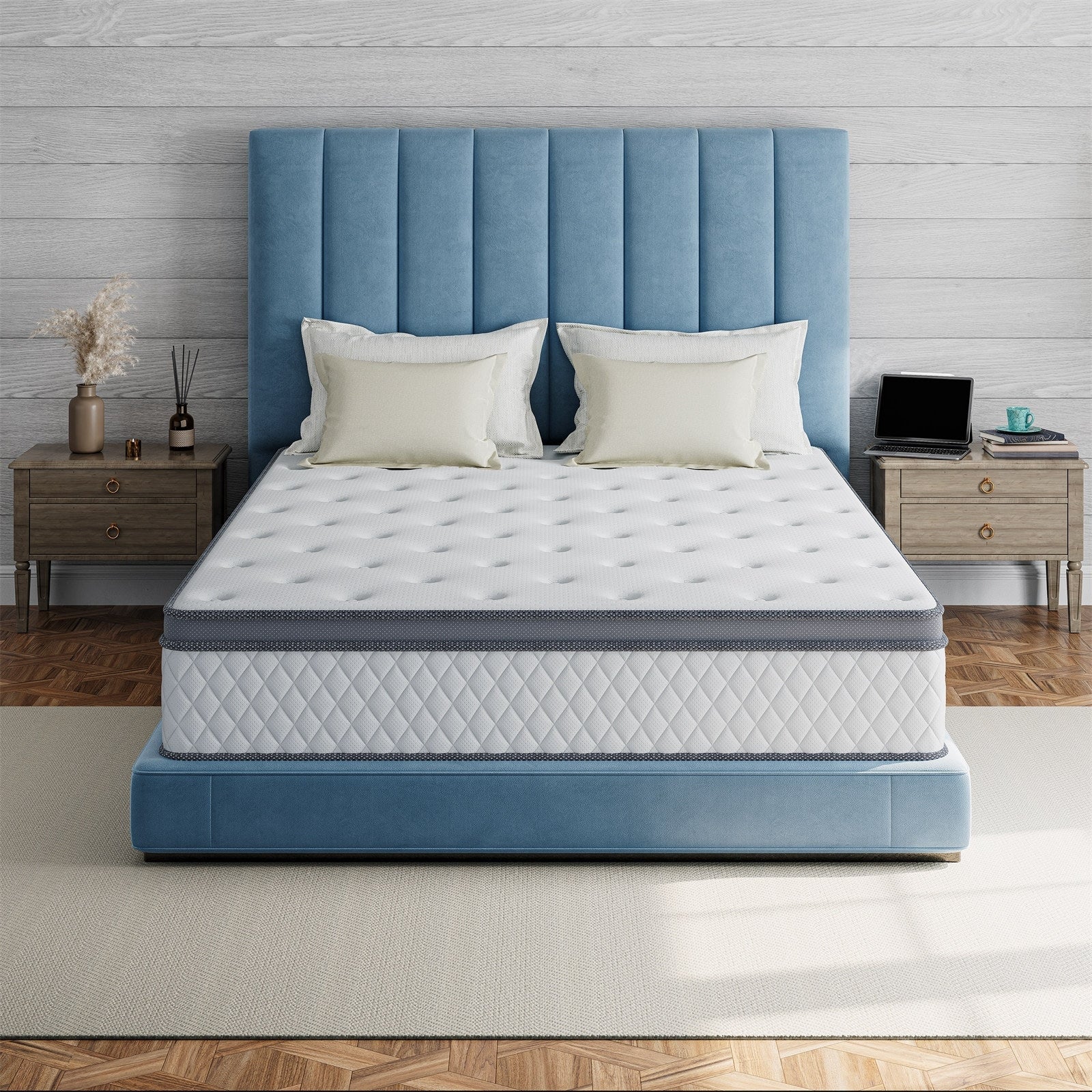 Materasso SweDrea in memory foam ibrido rigido da 12 pollici con certificazione CertiPUR-US e Oeko-TEX, dotato di molle rinforzate.