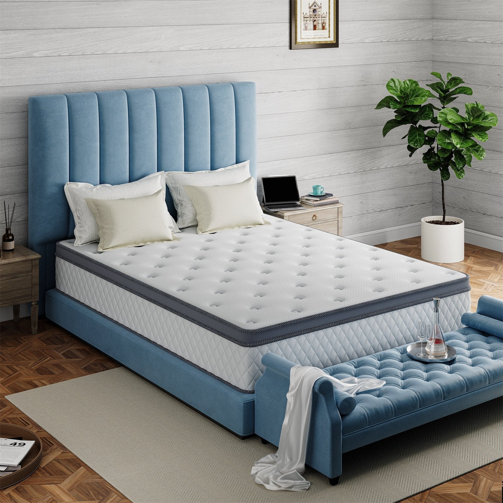 Materasso SweDrea in memory foam ibrido rigido da 12 pollici con certificazione CertiPUR-US e Oeko-TEX, dotato di molle rinforzate.