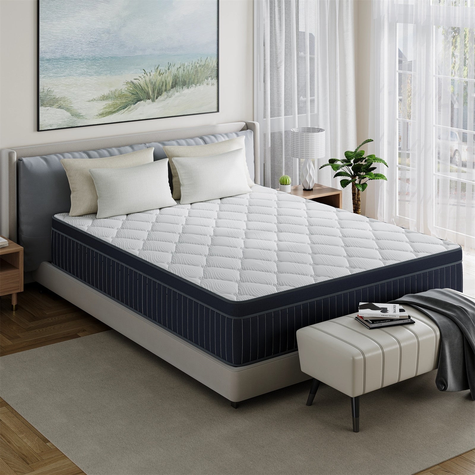 Materasso ibrido in memory foam con infusione di gel SweDrea da 12 pollici, rinfrescante e traspirante con CertiPUR-US, SGS e OEKO-TEX