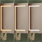 Mobiletto per medicinali da bagno con specchio LED antiappannamento 6000K, mobiletto da parete bianco