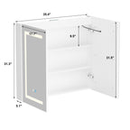 Mobiletto per medicinali da bagno con specchio LED antiappannamento 6000K, mobiletto da parete bianco
