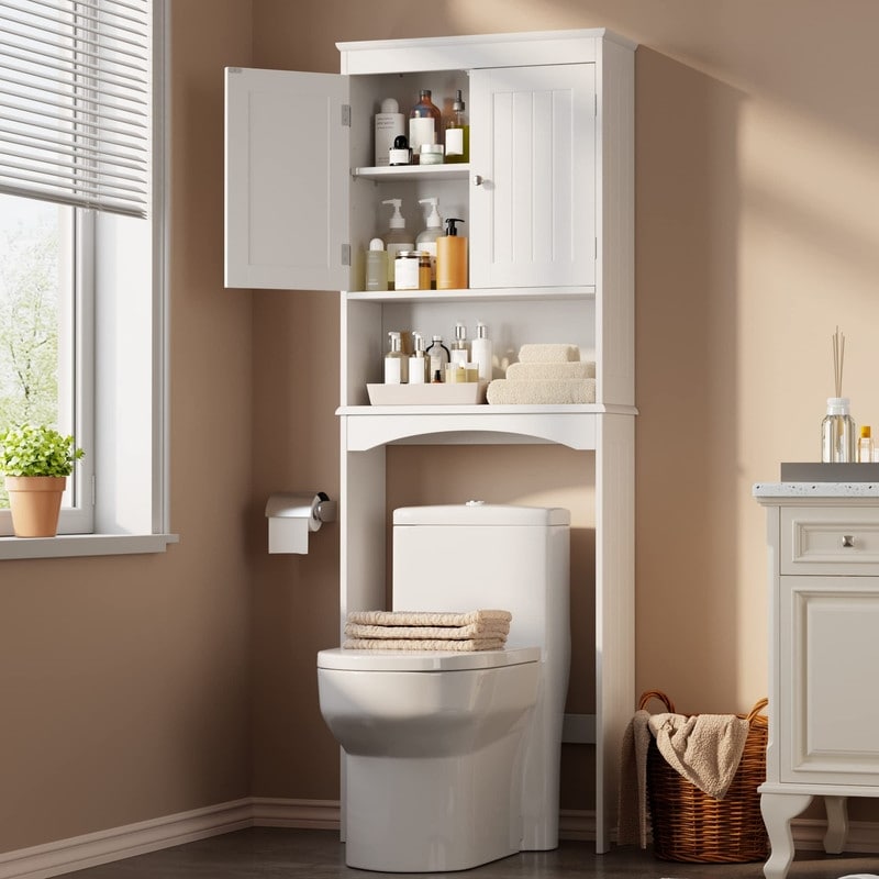 Mobiletto portaoggetti per il bagno, mobiletto portaoggetti per il WC, mensola per il bagno sopra il WC, WC salvaspazio