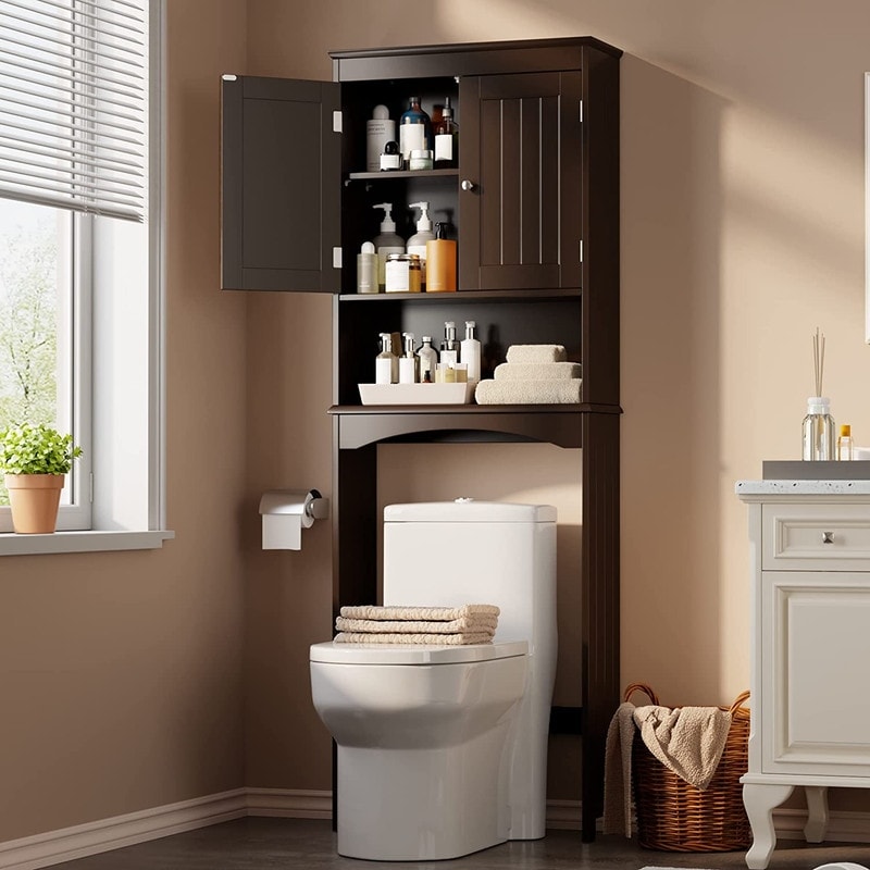 Mobiletto portaoggetti per il bagno, mobiletto portaoggetti per il WC, mensola per il bagno sopra il WC, WC salvaspazio