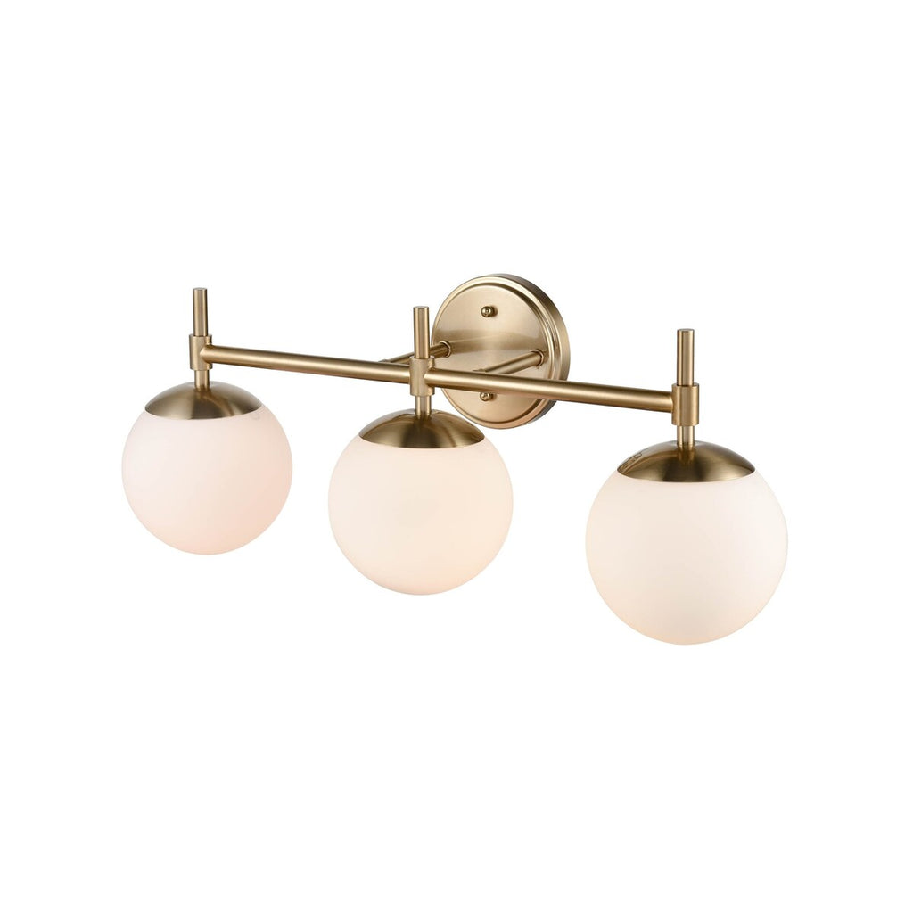 Lampada da bagno a 3 luci 929 Lighting in più finiture con paralumi in vetro opalino