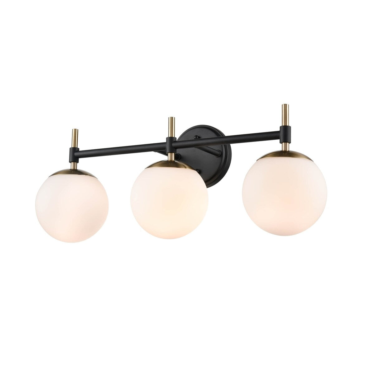 Lampada da bagno a 3 luci 929 Lighting in più finiture con paralumi in vetro opalino