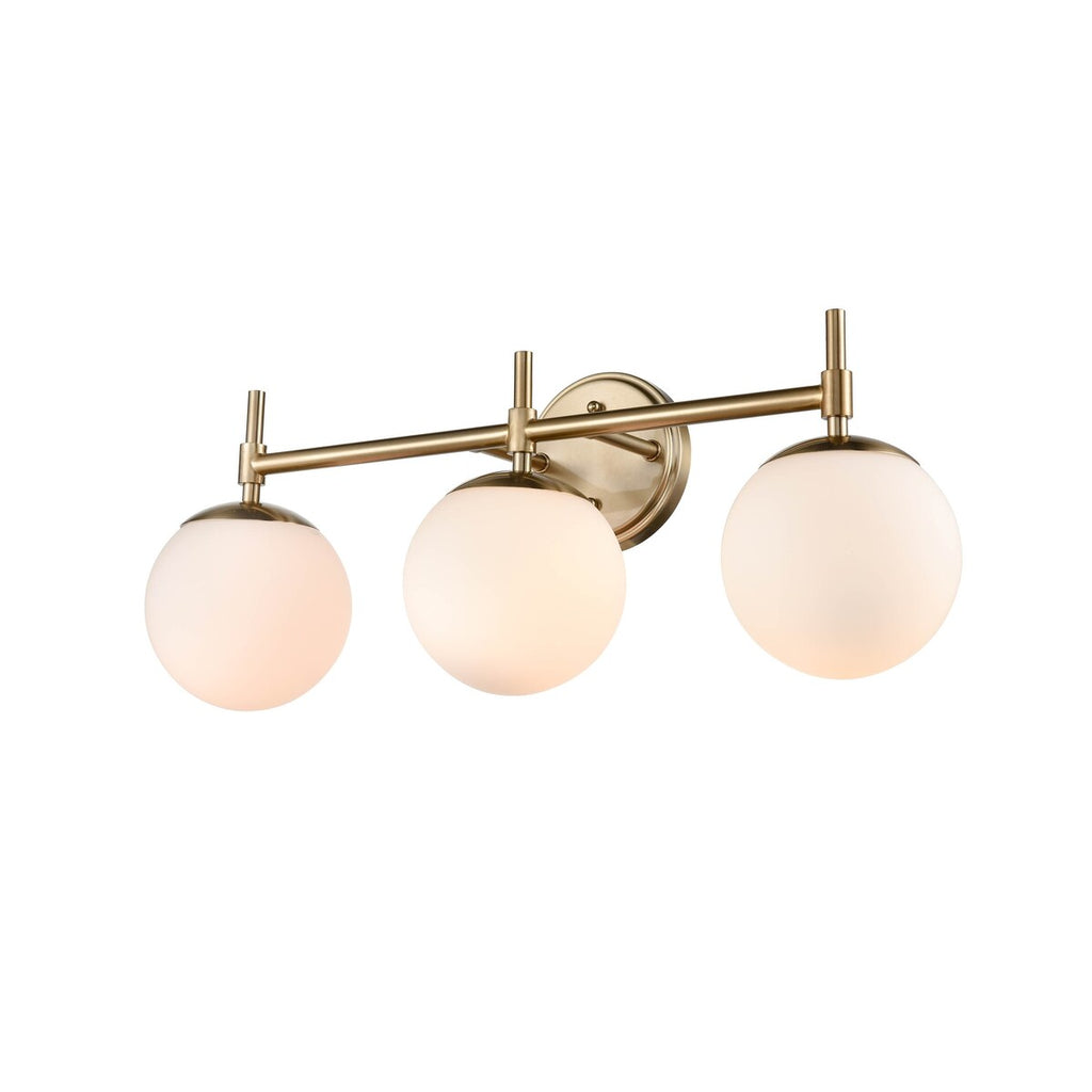 Lampada da bagno a 3 luci 929 Lighting in più finiture con paralumi in vetro opalino