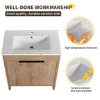 Beingnext 24/30/36 Mobile bagno con lavabo, mobile bagno indipendente con anta a chiusura ammortizzata e ripiano regolabile