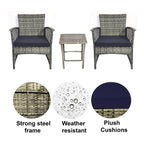 Set da giardino Heritage Outdoor in vimini da 3 pezzi
