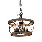 Bella Depot Lampadario rustico in legno a 5 luci con illuminazione dimmerabile, lampada a sospensione regolabile da 15,7 pollici per isola cucina