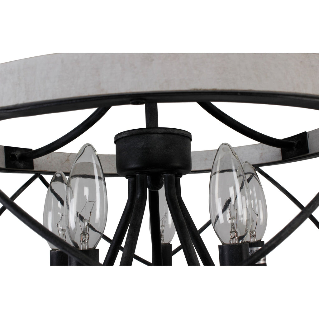 Bella Depot Lampadario rustico in legno a 5 luci con illuminazione dimmerabile, lampada a sospensione regolabile da 15,7 pollici per isola cucina