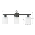 Lampada da bagno Bellevue Lydia a 3 luci, larghezza 23 cm, con finitura satinata