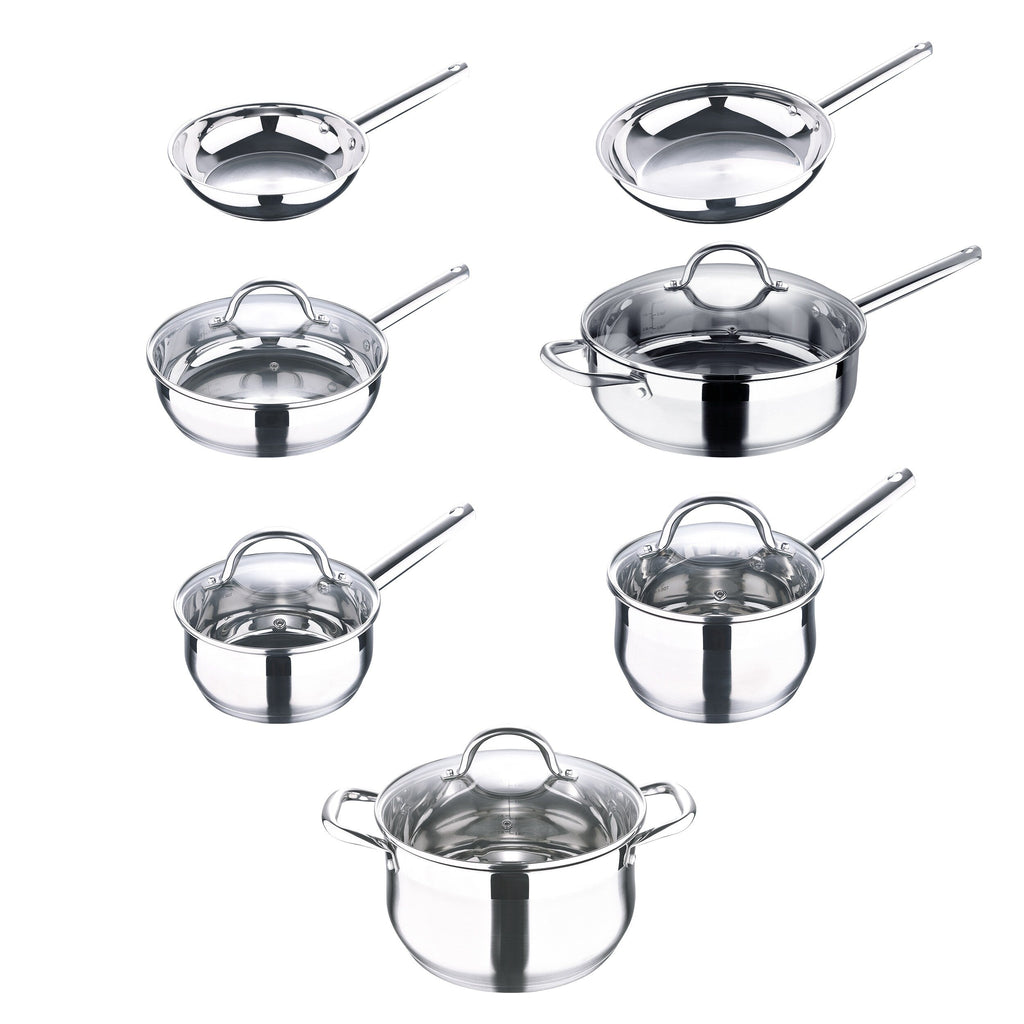 Bergner Set da 12 pezzi in acciaio inox lavabile in lavastoviglie e pronto per l'induzione