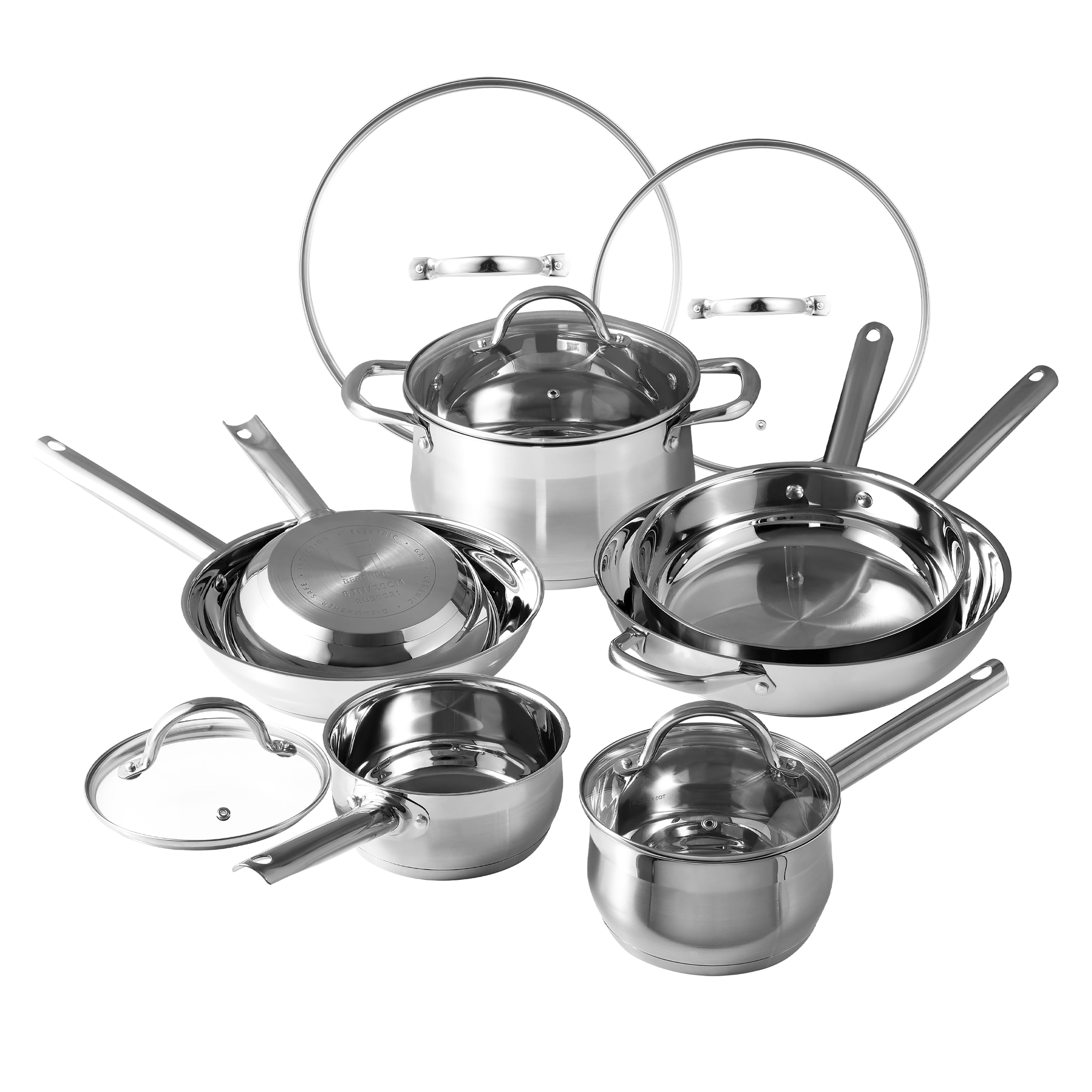 Bergner Set da 12 pezzi in acciaio inox lavabile in lavastoviglie e pronto per l'induzione