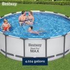 Piscina fuori terra rotonda Bestway Steel Pro MAX con pompa e copertura