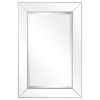 Specchio da parete rettangolare smussato trasparente HD per bagno, toeletta, specchi da camera da letto, 3 misure