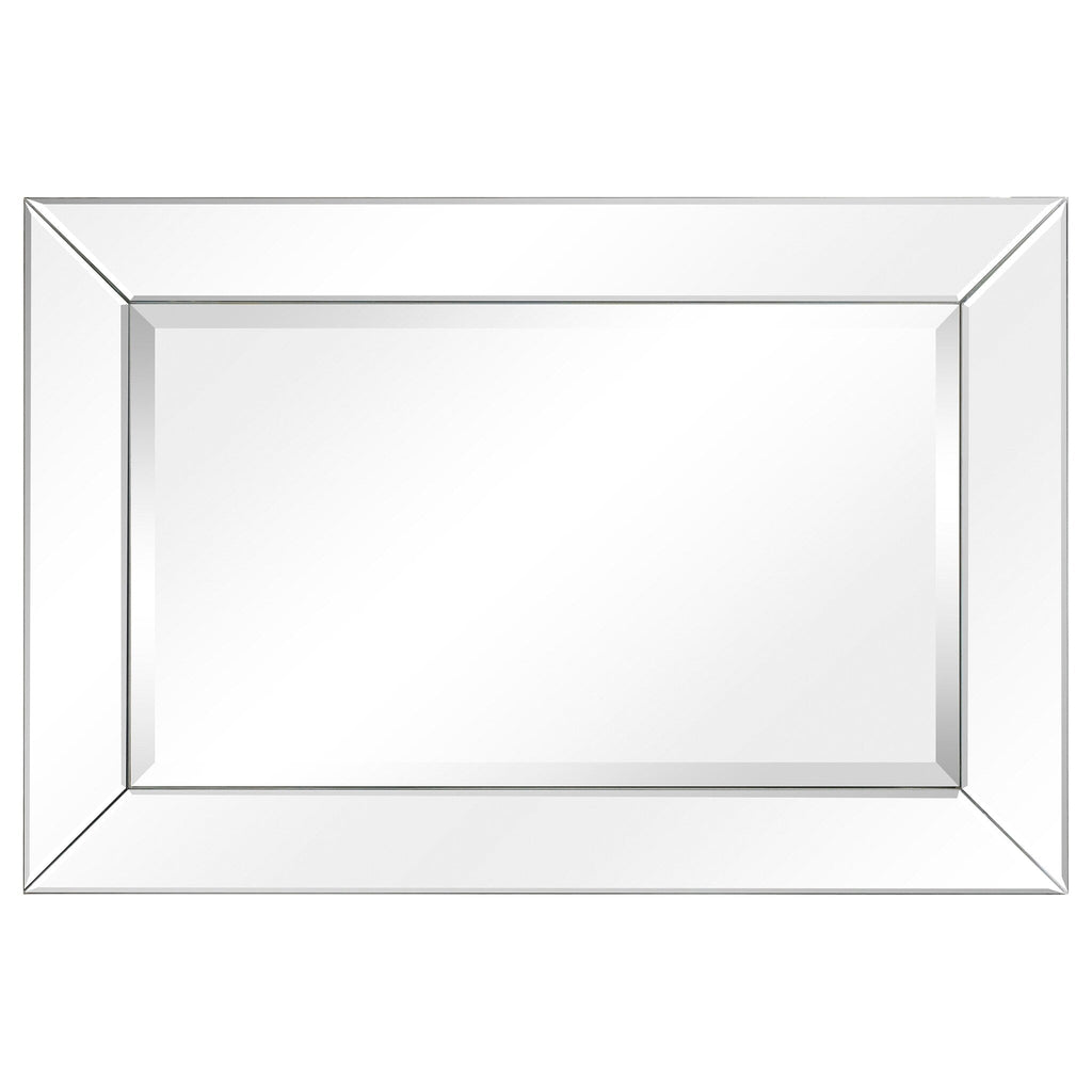 Specchio da parete rettangolare smussato trasparente HD per bagno, toeletta, specchi da camera da letto, 3 misure