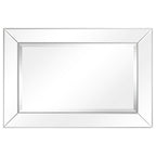 Specchio da parete rettangolare smussato trasparente HD per bagno, toeletta, specchi da camera da letto, 3 misure