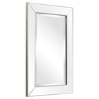 Specchio da parete rettangolare smussato trasparente HD per bagno, toeletta, specchi da camera da letto, 3 misure