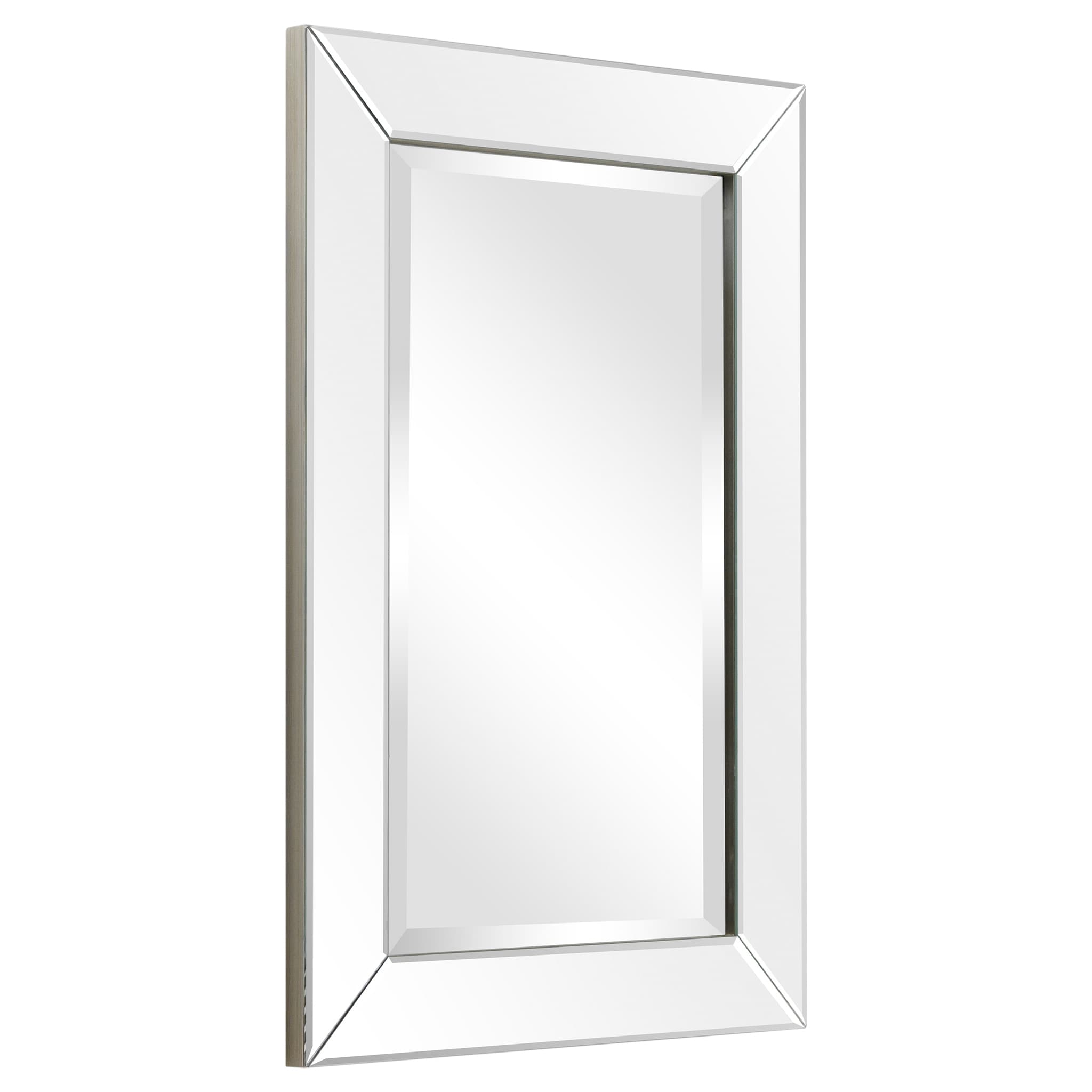 Specchio da parete rettangolare smussato trasparente HD per bagno, toeletta, specchi da camera da letto, 3 misure