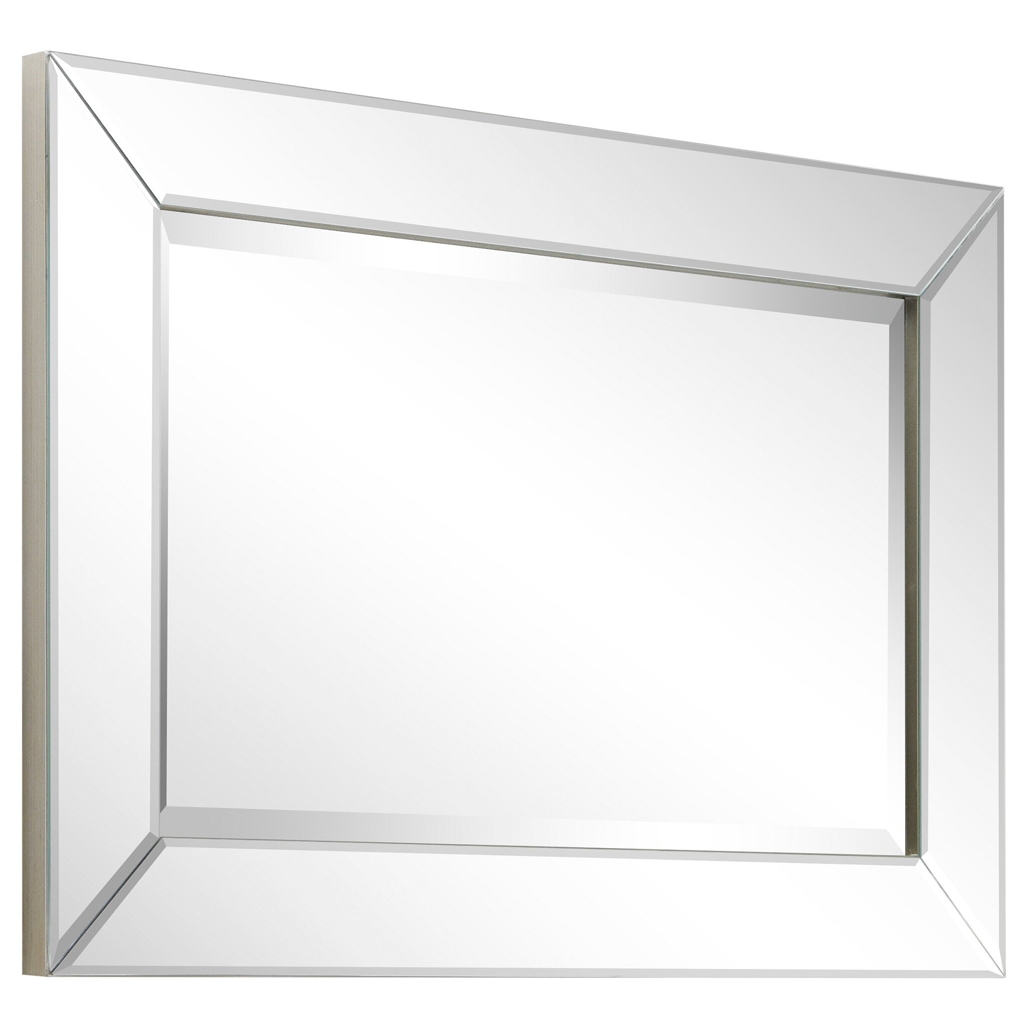 Specchio da parete rettangolare smussato trasparente HD per bagno, toeletta, specchi da camera da letto, 3 misure