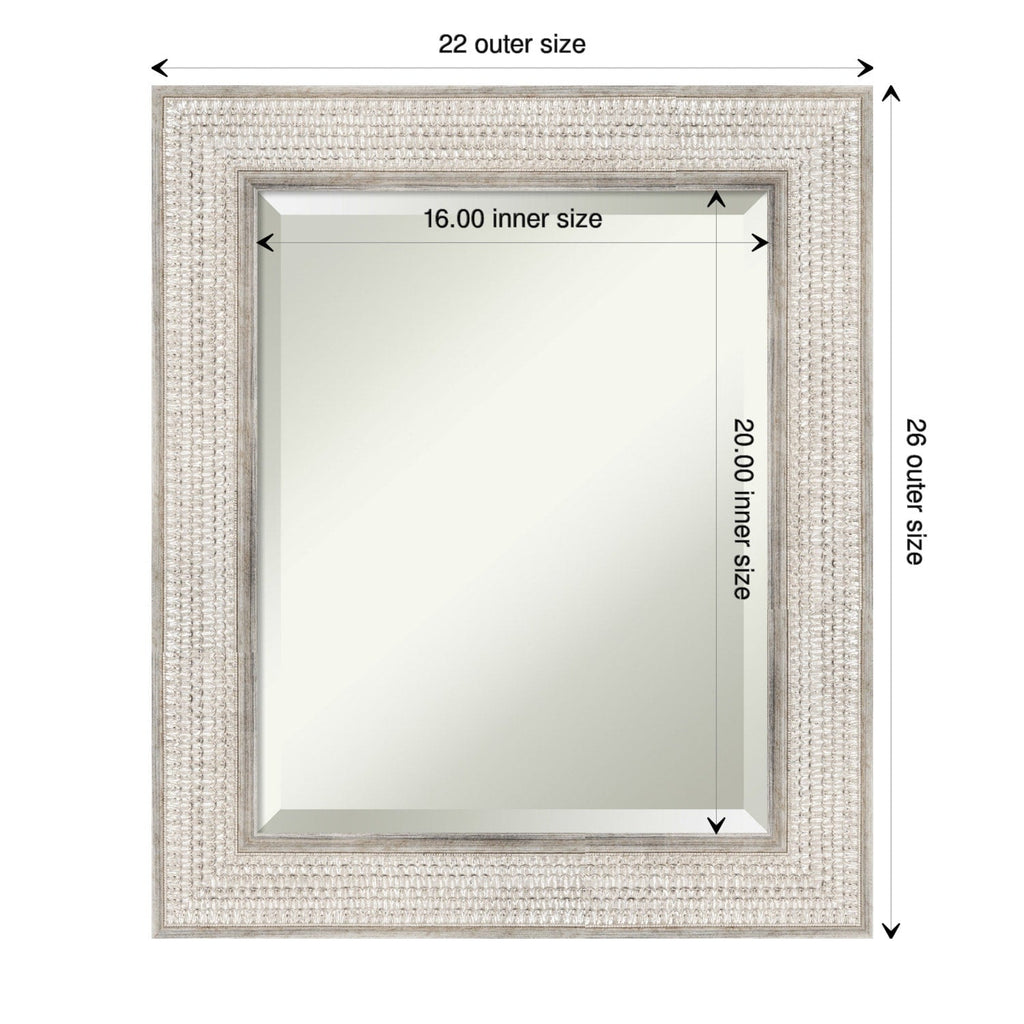 Specchio da parete per bagno in legno bisellato - Cornice Trellis Silver - Trellis Silver