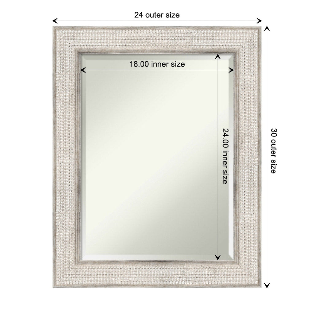 Specchio da parete per bagno in legno bisellato - Cornice Trellis Silver - Trellis Silver
