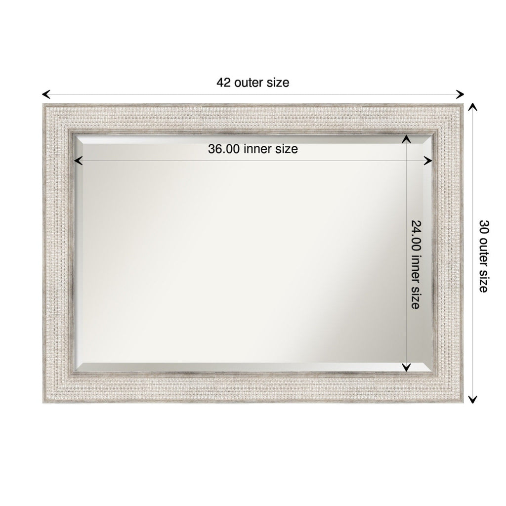 Specchio da parete per bagno in legno bisellato - Cornice Trellis Silver - Trellis Silver
