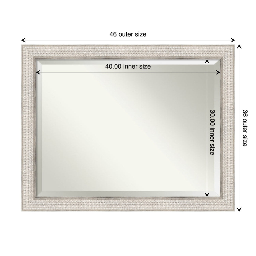 Specchio da parete per bagno in legno bisellato - Cornice Trellis Silver - Trellis Silver