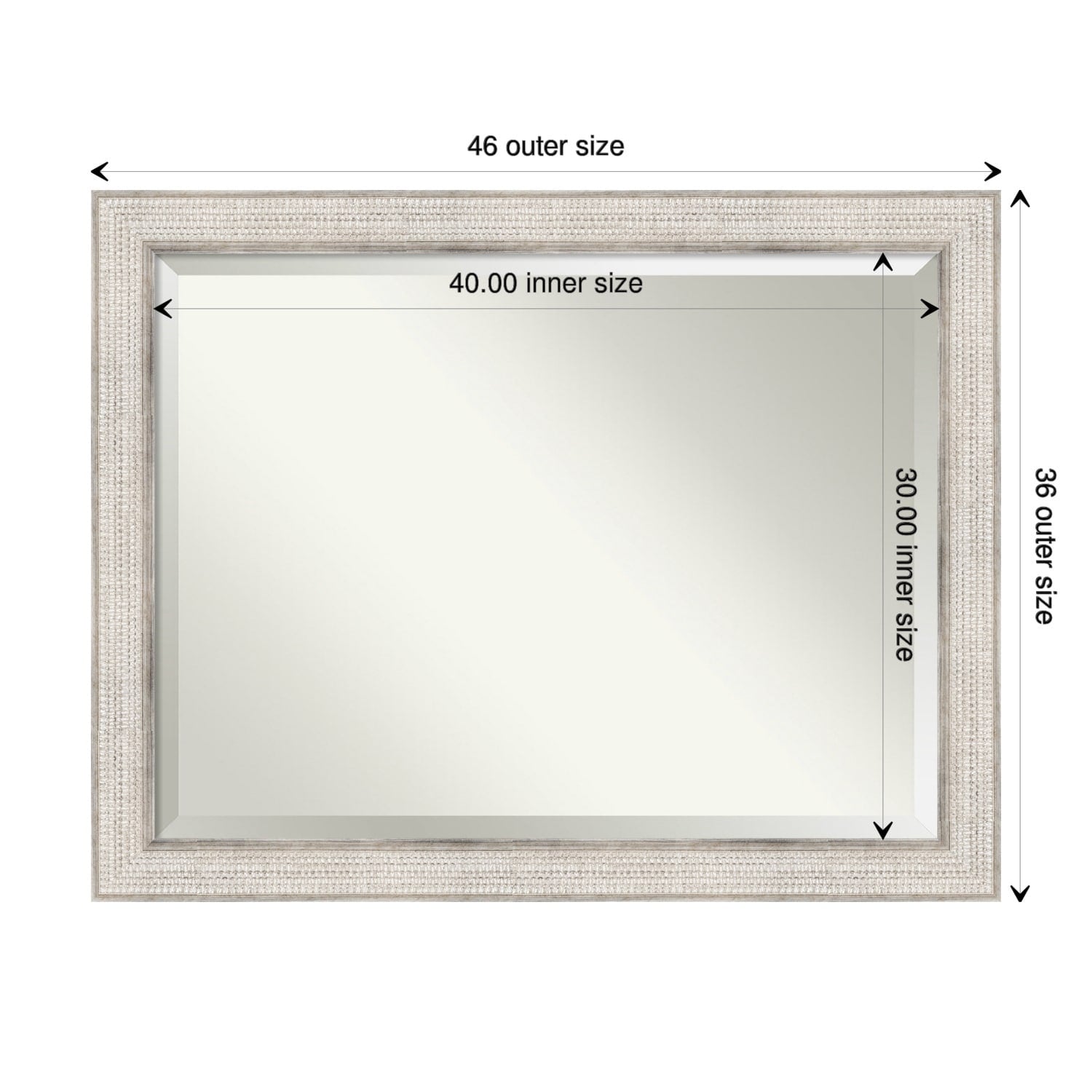 Specchio da parete per bagno in legno bisellato - Cornice Trellis Silver - Trellis Silver