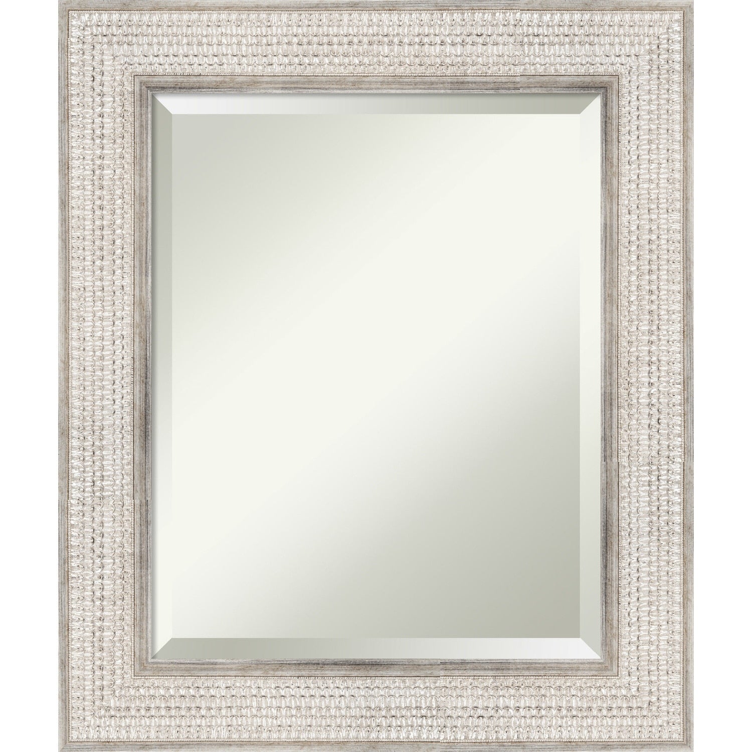 Specchio da parete per bagno in legno bisellato - Cornice Trellis Silver - Trellis Silver