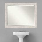 Specchio da parete per bagno in legno bisellato - Cornice Trellis Silver - Trellis Silver
