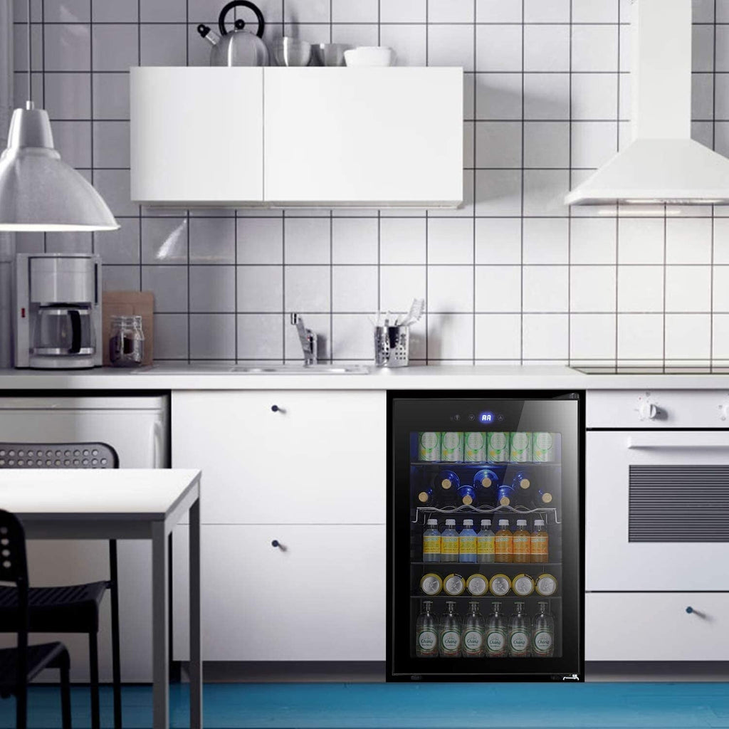 Cantinetta frigo da 4,4 piedi cubi con luci LED e pulsanti touch, ripiani rimovibili, meno di 38 dB