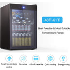 Cantinetta frigo da 4,4 piedi cubi con luci LED e pulsanti touch, ripiani rimovibili, meno di 38 dB
