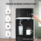 Distributori di acqua calda e fredda 3 in 1 neri con fabbricatore di ghiaccio