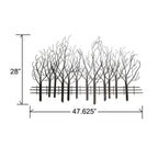 Decorazione da parete in metallo nero con campo di alberi
