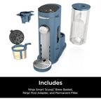 Macchina per caffè monodose blu, compatibile con K-Cup, serbatoio da 56 once, 6 formati di infusione da 24 once, compatta