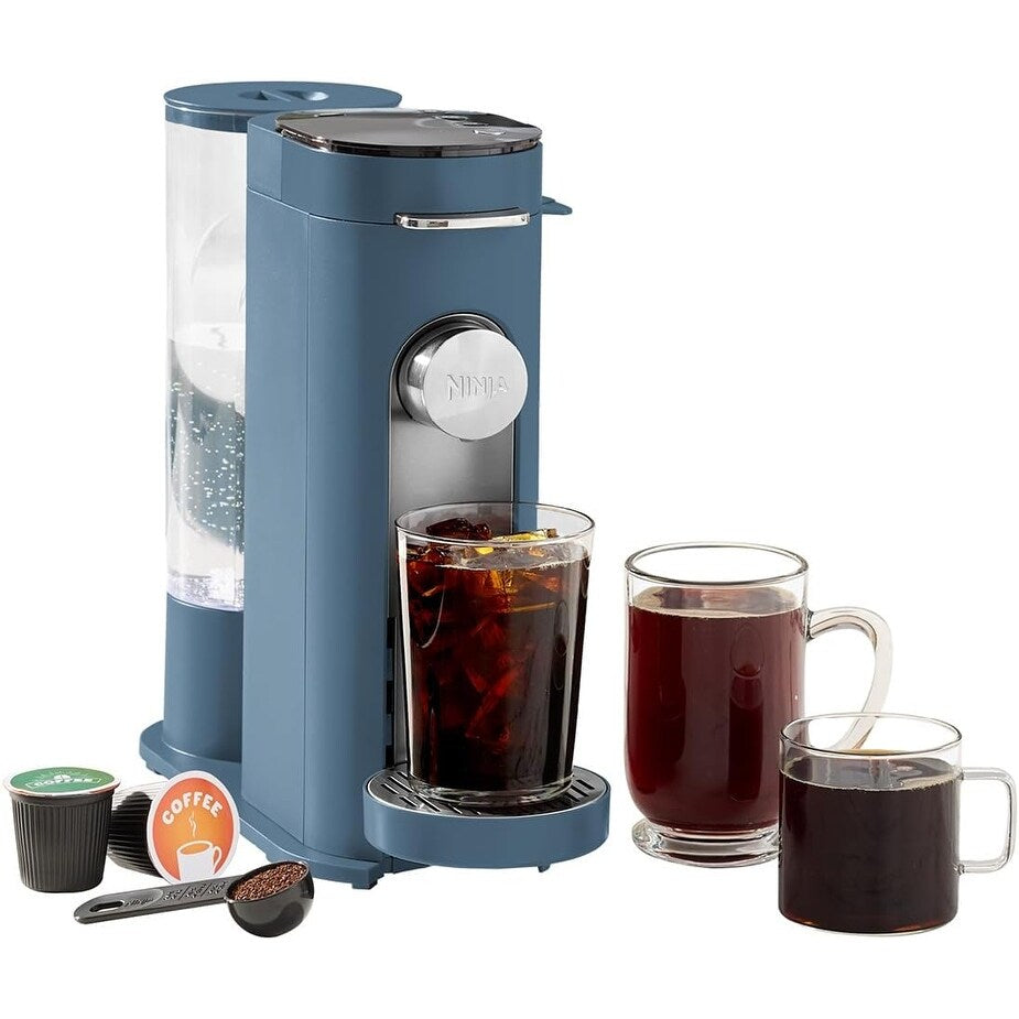 Macchina per caffè monodose blu, compatibile con K-Cup, serbatoio da 56 once, 6 formati di infusione da 24 once, compatta