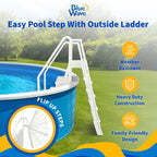 Blue Wave Easy Pool Step con scala esterna per piscine fuori terra - 32,5 pollici di larghezza x 56 pollici di profondità x 81 pollici di altezza