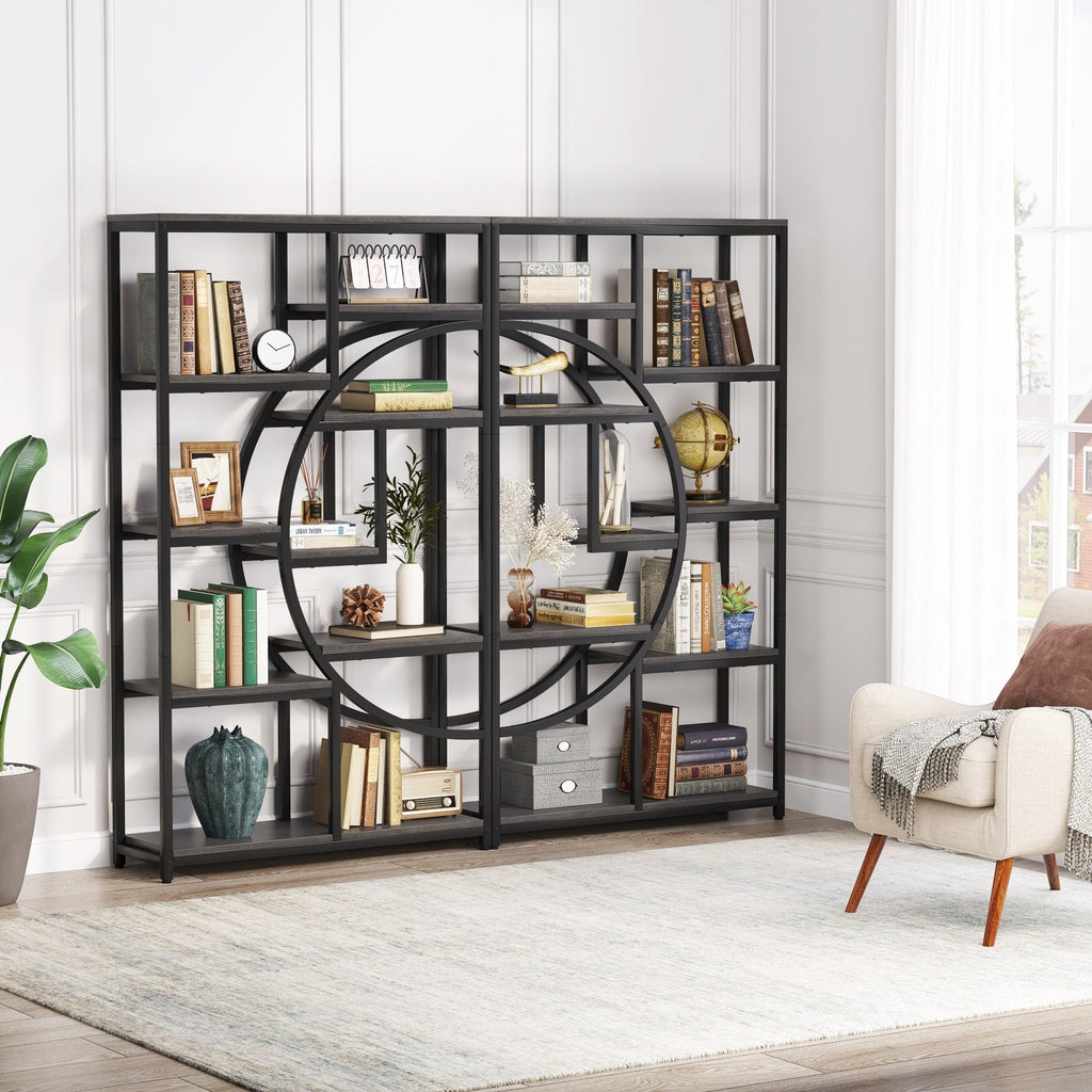Libreria a 5 ripiani in stile industriale per camera da letto, soggiorno, ufficio domestico
