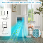 Bossin 8000BTU (Ashrae), 5000BTU (SACC) Condizionatori d'aria portatili 3 in 1 con telecomando, refrigeratore d'aria portatile Quiet Room - 880 V