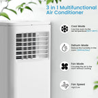Bossin 8000BTU (Ashrae), 5000BTU (SACC) Condizionatori d'aria portatili 3 in 1 con telecomando, refrigeratore d'aria portatile Quiet Room - 880 V