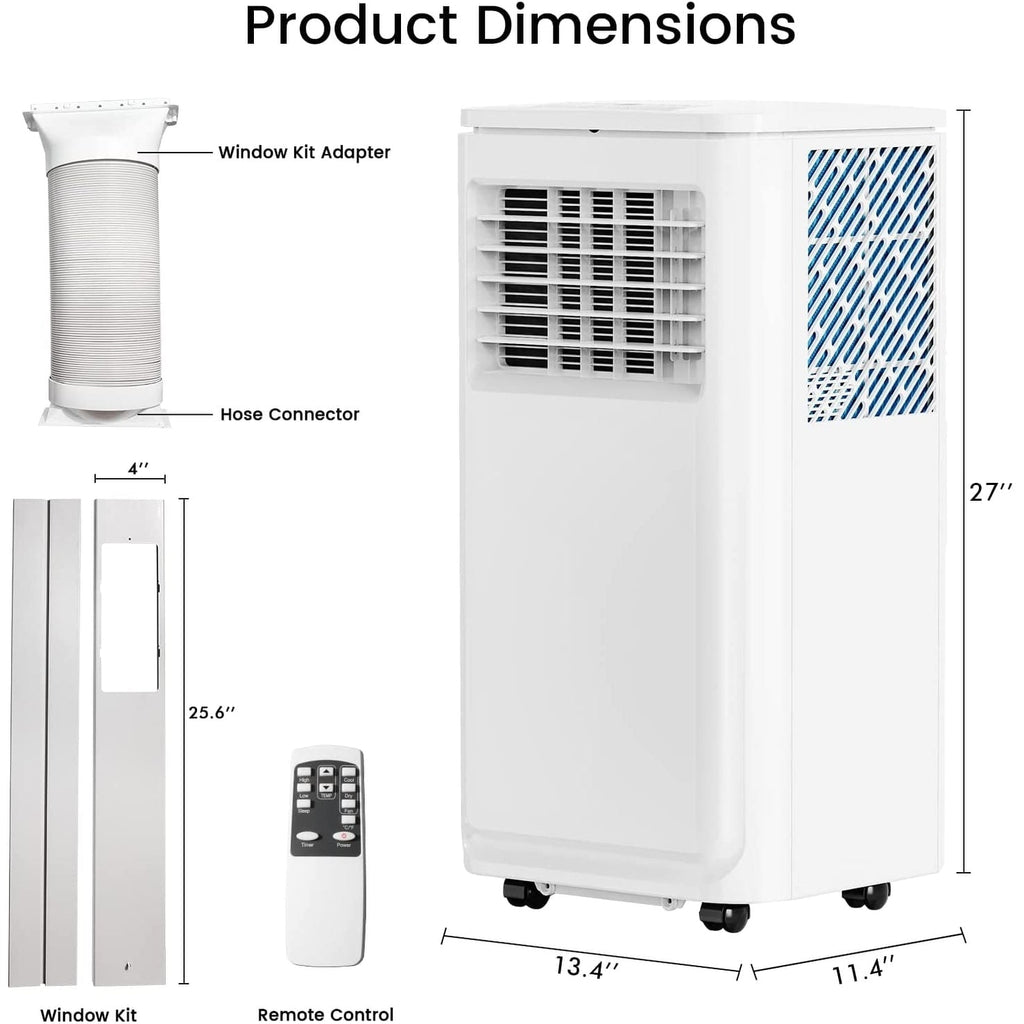 Bossin 8000BTU (Ashrae), 5000BTU (SACC) Condizionatori d'aria portatili 3 in 1 con telecomando, refrigeratore d'aria portatile Quiet Room - 880 V