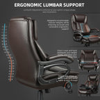 Sedia da ufficio Bossin Big and Tall Executive, sedia ergonomica con supporto lombare regolabile da 500 libbre, schienale alto in pelle PU per computer