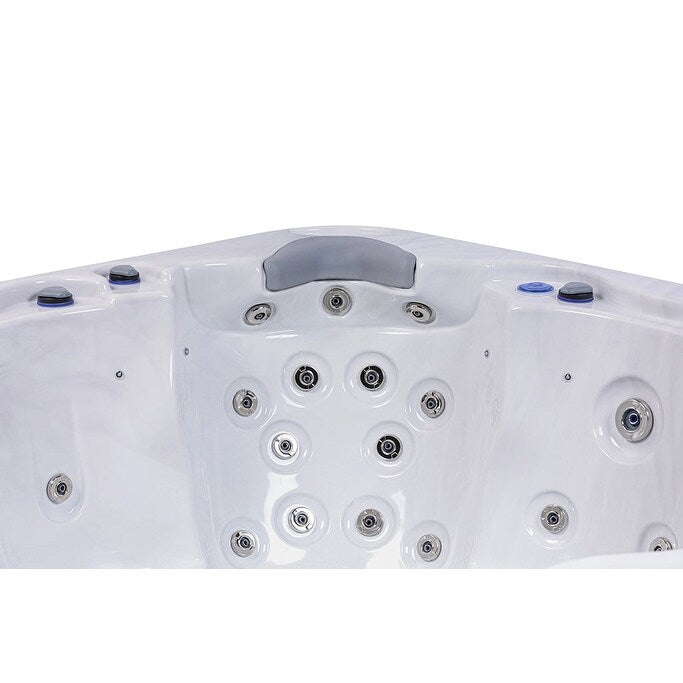 Buenospa Jersey 6 - 46 persone - Vasca idromassaggio a getto, bianco ghiaccio, grigio con ozono e luci a LED