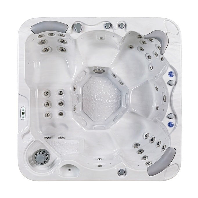 Buenospa Jersey 6 - 46 persone - Vasca idromassaggio a getto, bianco ghiaccio, grigio con ozono e luci a LED