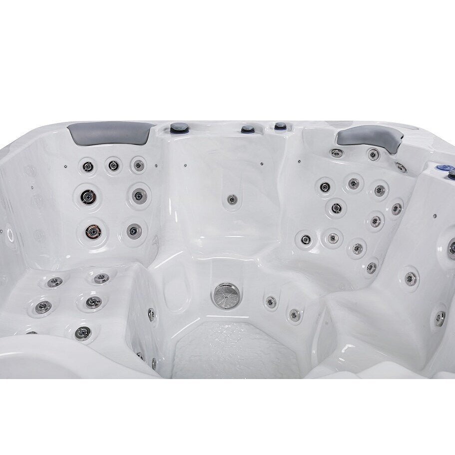 Buenospa Jersey 6 - 46 persone - Vasca idromassaggio a getto, bianco ghiaccio, grigio con ozono e luci a LED