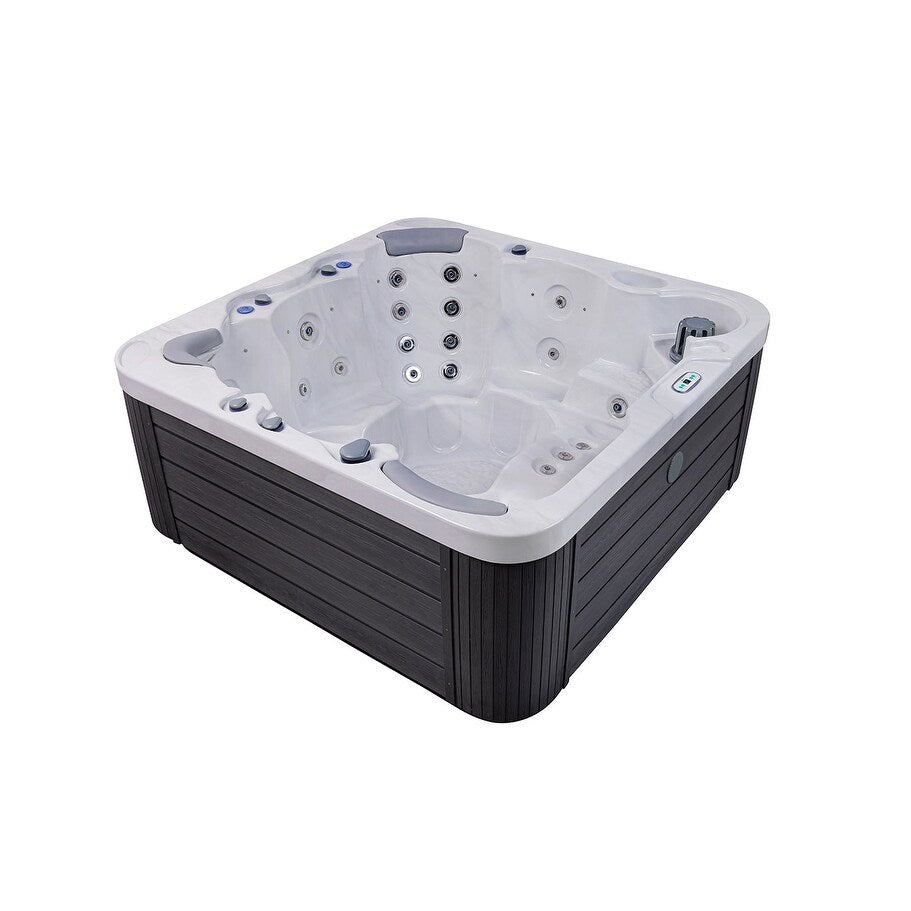 Buenospa Jersey 6 - 46 persone - Vasca idromassaggio a getto, bianco ghiaccio, grigio con ozono e luci a LED